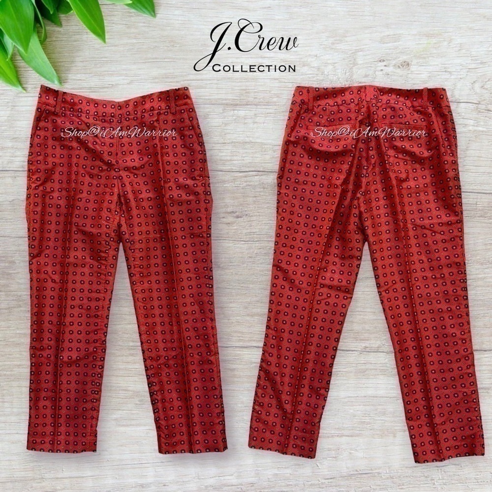 J.Crew Collection silk neck-tie foulard print cigarette pants *shop@iamwarrior - Picture 3 of 11